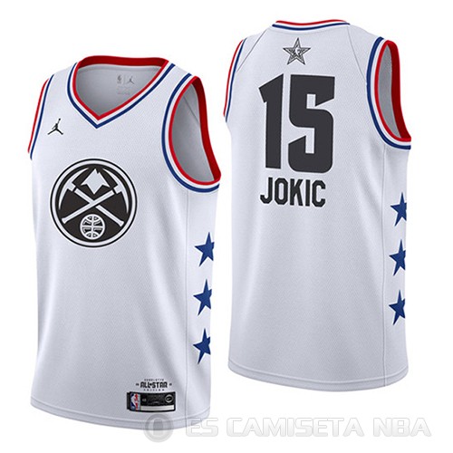 Camiseta Nikola Jokic #15 All Star 2019 Denver Nuggets Blanco - Haga un click en la imagen para cerrar